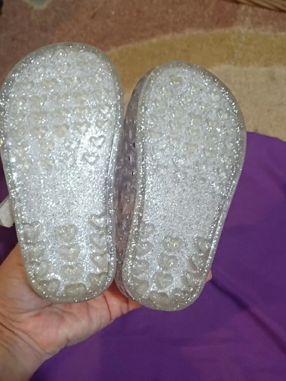 wonder nation Clear Glitter Jelly Mary Jane Sandals with Cherry Insole